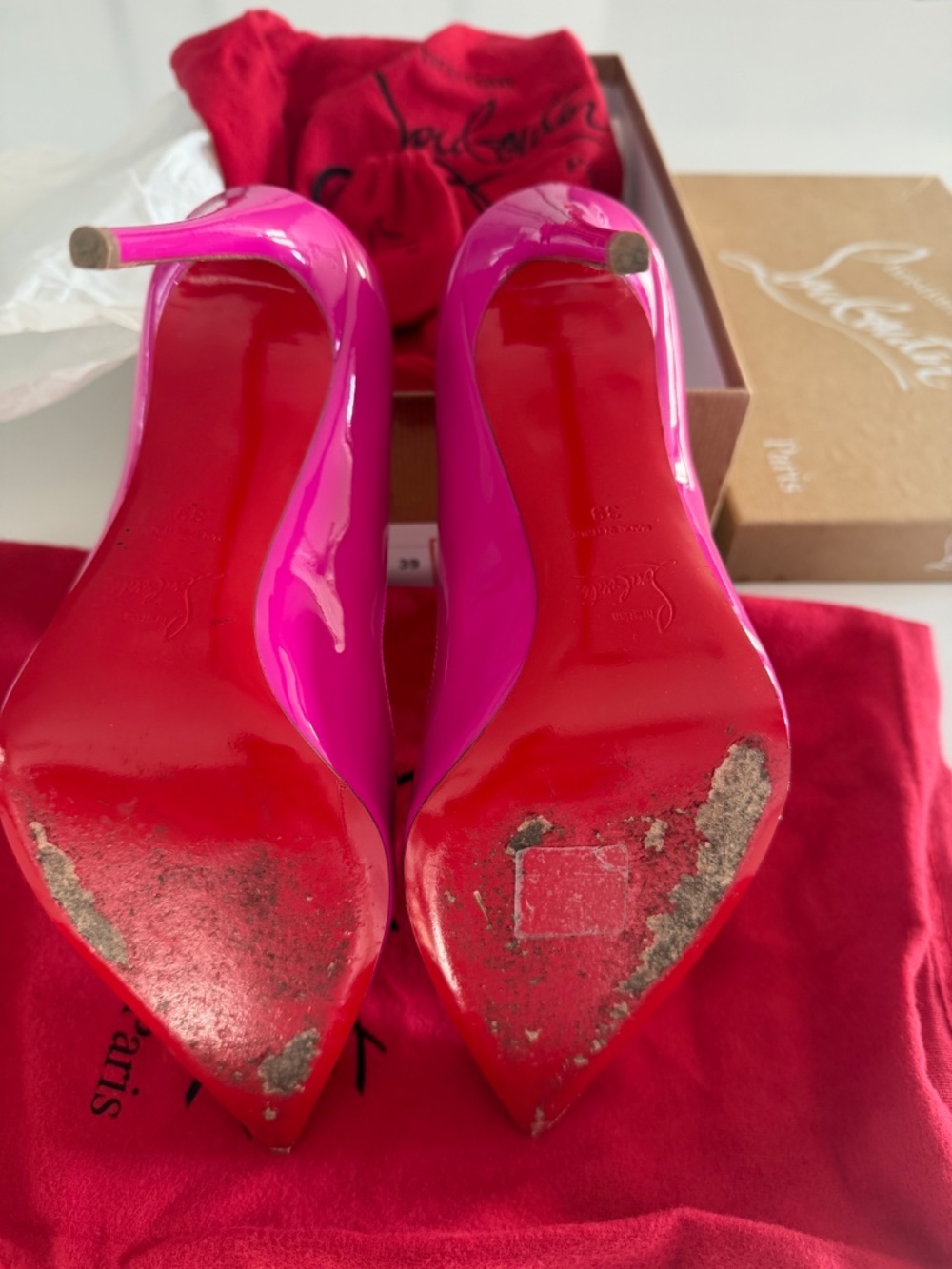 Christian Louboutin Hot Chick Pink Heels Size 39 - Picture 3 of 4